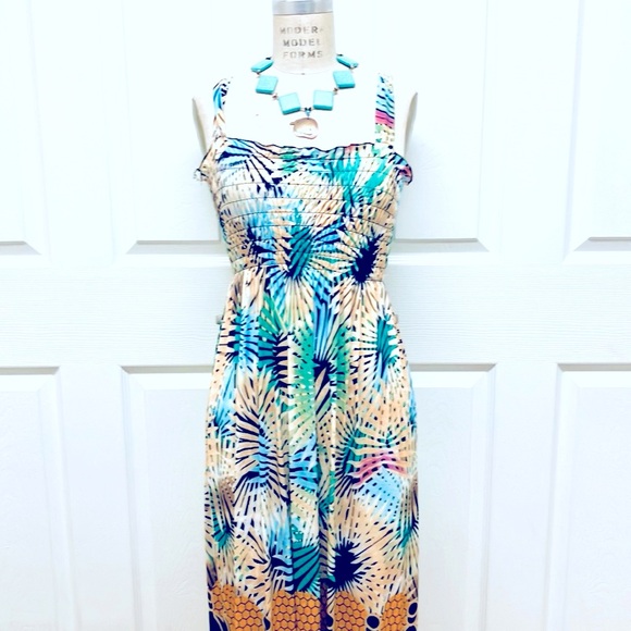 Tropical Print Sundresss XL - Picture 2 of 6